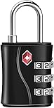 ZHEGE Suitcase Locks Combination, Travel Padlock, TSA Approved Luggage Locks for Suitcase, Backpack, Laptop Bag, Handbag and Tent Zippers, 3 Digit Padlock for Gym (Black)