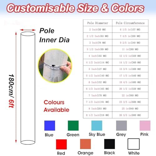 6 Ft Tall Wrap Around Basement Column Pad - Foam Post Padding for Outdoor Gym, Playground, Basketball Hoop & Awning Poles - All Weather Protective Pads for Kids & Players