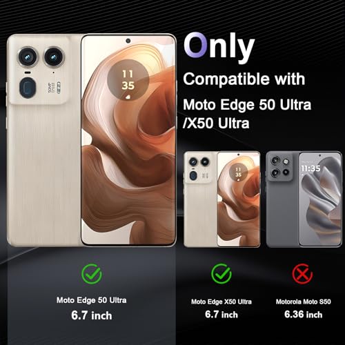 Image of Case for Motorola Edge 50 Ultra, Military Grade Drop Protection Phone Case, Yellowing Resistant, Anti-Scratch Hard PC Back, Shockproof Hard Ultra-Thin Protective Cover, Clear