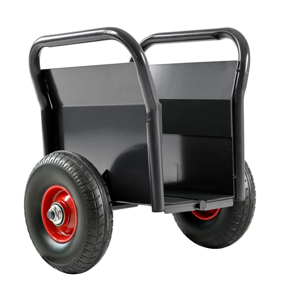 Carrello con pannello resistente, con due maniglie, ruote in gomma solida da 25,4 cm, super capacità di carico 453,6 kg, movimento su tutti i terreni per cartongesso pesante e trasporto materiale per
