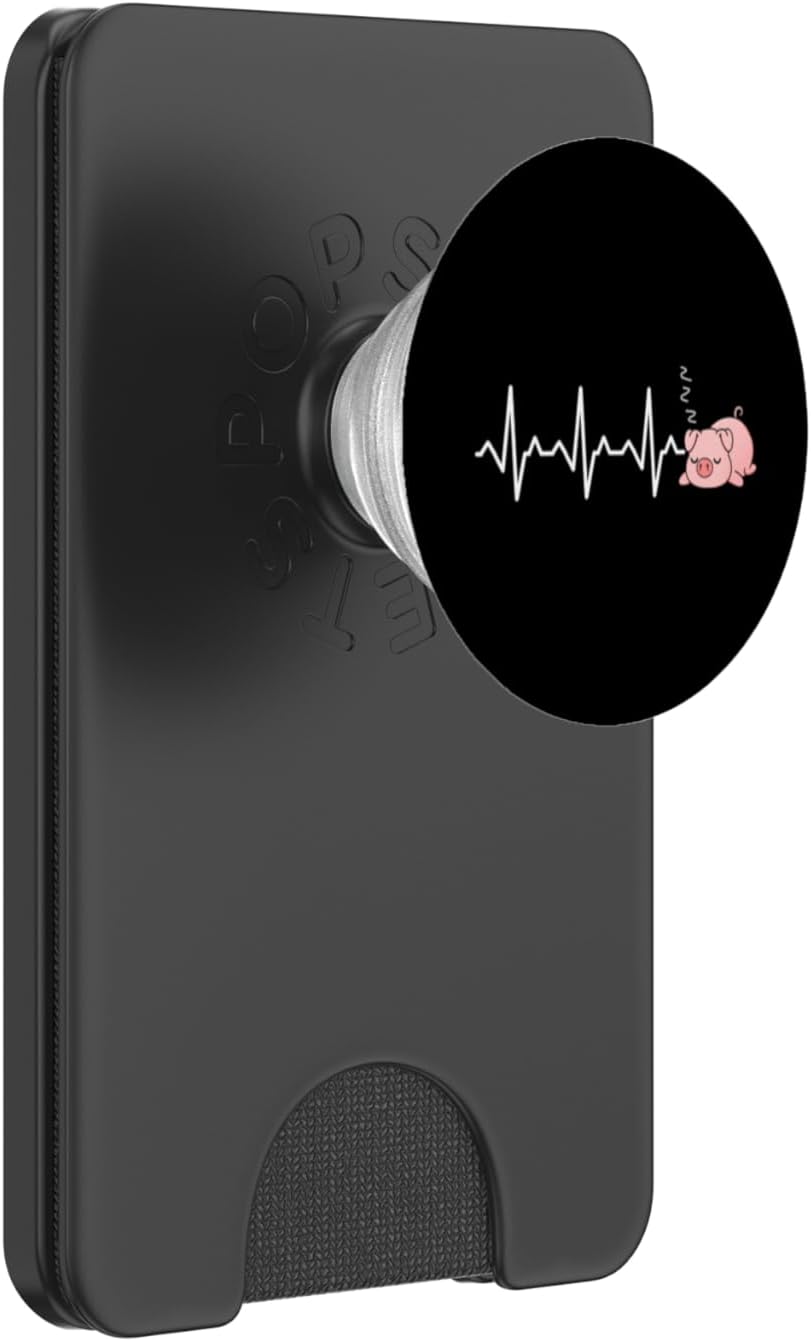 Sleeping Pig Heartbeat PopSockets PopWallet for MagSafe