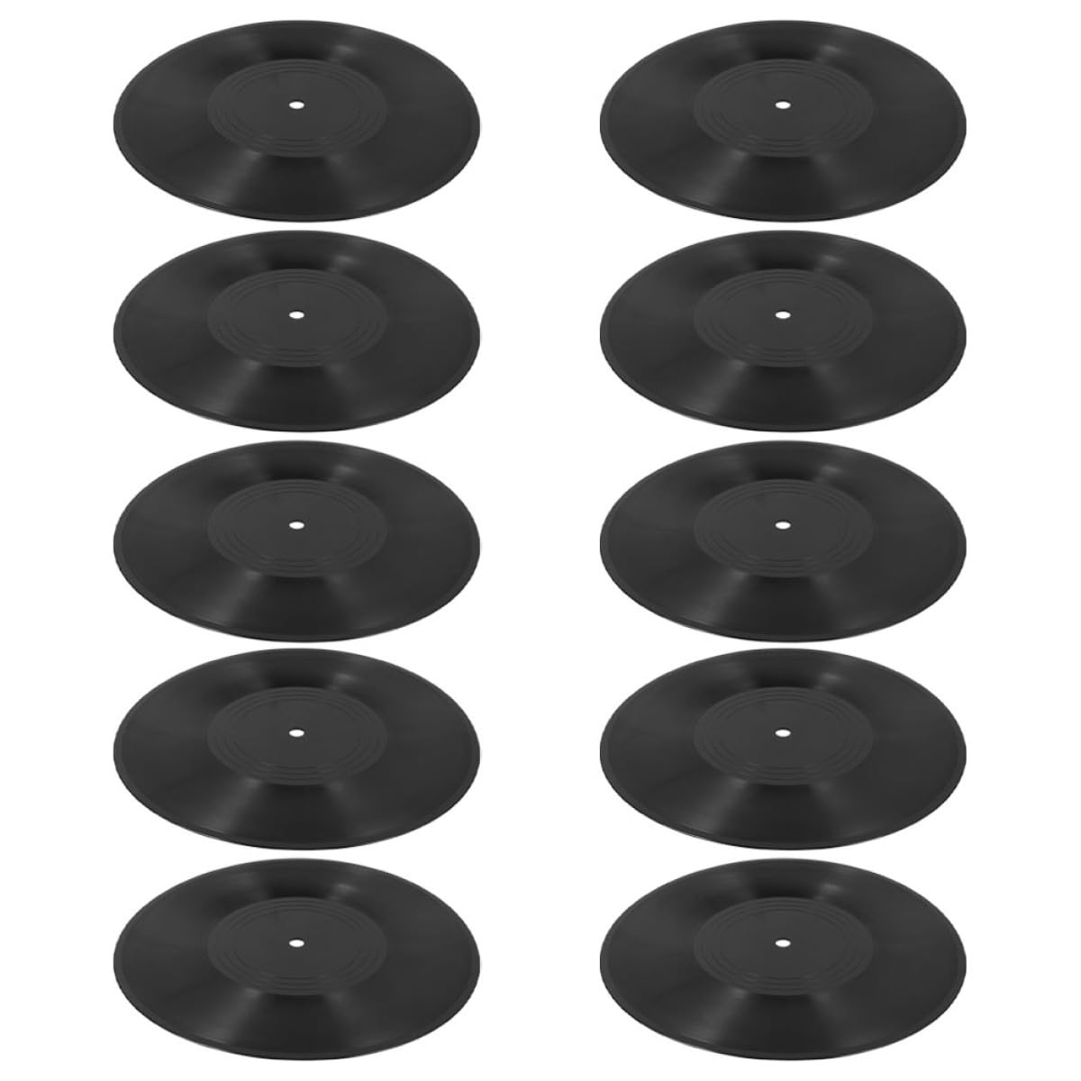 Gatuida Decorazioni da Parete in Vinile Nero in Tema Disco 10 Pezzi Dischi Finti da 12 Pollici in Plastica Facili da Installare di Stile Retrò per Arredamento Estetico