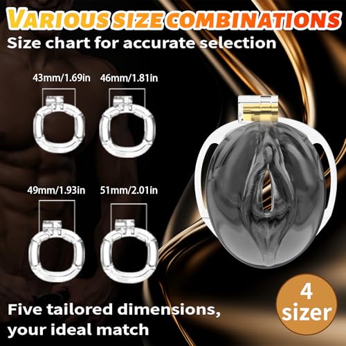 Image of Male Chastity Cage 3D Printed Sissy Cage Cock Cage with Soft TPE Bondage Gear & Accessories Adult Sex Toys Slave Tool Chastity Devices (Black)