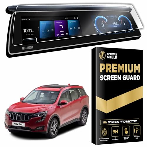 Image of Spartan Shield Screen Guard for MAHINDRA XUV 700 2025+ || AX3, AX5 & AX7 || DUAL FULL TOUCHSCREEN Protector || Xuv700 Car 9H Display Accessories 2021-Running [Not Tempered Glass]