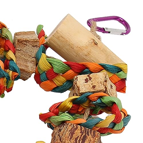 Mbeysaq Brinquedo de mastigar nozes de madeira papagaio para araras e pássaros grandes - Brinquedo s