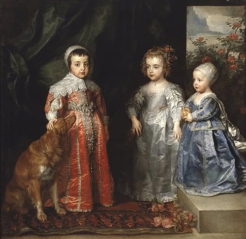 Impresión sobre lienzo de Los hijos de Carlos I de Van Dyck, pintura clásica 60x90cm