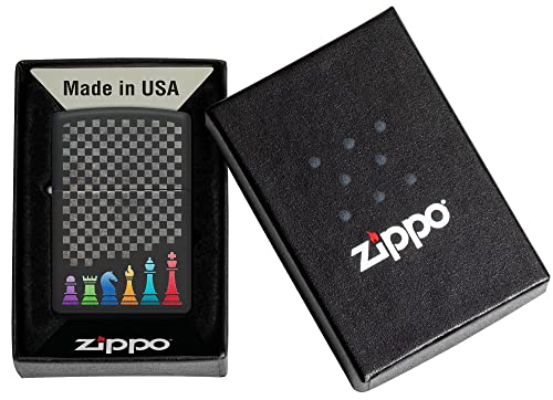 Zippo Unisex-Adult Gaming Lighters, Black Matte Chess Pieces #TOP4