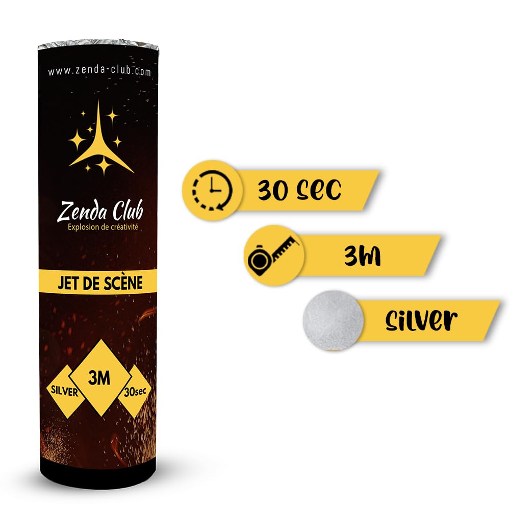 Zenda Club® Set da 10 Effetti di Luci Argentate – 3 Metri / 30 Secondi – Senza Telecomando – Effetti Luminosi Spettacolari – Animazione Professionale – Categoria F1