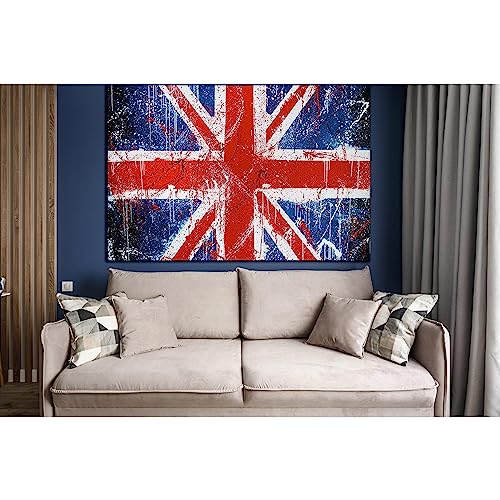Toile drapeau britannique style industriel pour salon moderne 140x90cm - 2
