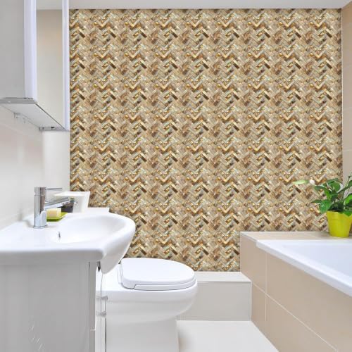 Image of Moroccan Tile Stickers | Waterproof Self Adhesive Peel & Stick Tile Decals for Kitchen Backsplash, Bathroom Wall, Floor, Furniture & Glass (6x6 Inch, Design 44)