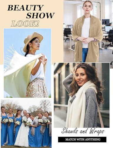 Winter Sarf for Womens, Solid Warm Scarves for Womens Lightweight, Long Shawls Wraps Pure Color for Cold Weather3