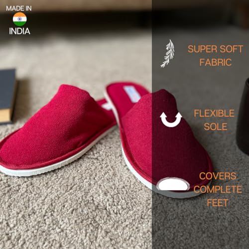 Image of Travelkhushi Unisex House Slippers For Winter & Summer Carpet Slippers for Bedrooms Indoor Home Slipper Comfy Soft Cozy Flip Flops