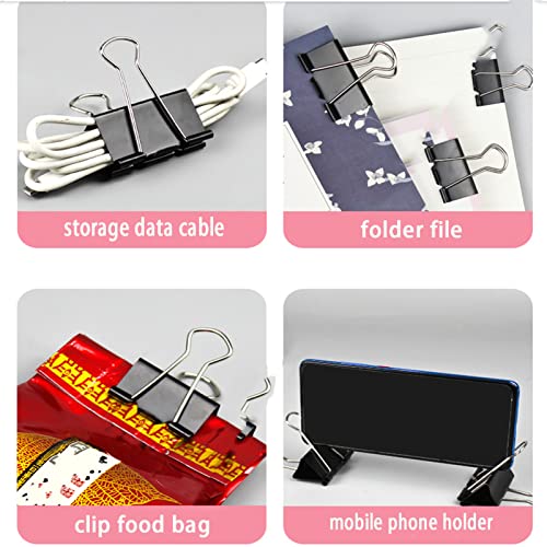 Extra Large Binder Clips 2.4 Inch (24 Pack), Upgrade Giant Binder Clips Big Paper Clips Clamps for Office and Home Supplies, Black image 8