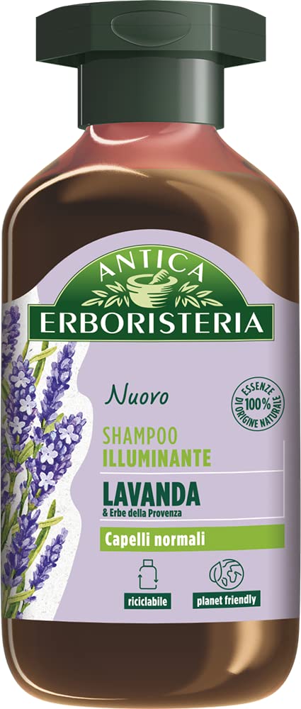 Antica Erboristeria Shampoo Illuminante Lavanda E Erbe Della Provenza, Shampoo Per Capelli Normali, Con Ingredienti Naturali, 12 Pezzi x 250 ml