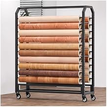 Commercial Fabric Display Rack, Vinyl Holder Large Hanging Shelf for Vinyl Spool/Car Color Change Film/Tablecloth/Wrapper, with Adjustable Rod & Brakeable Wheels145cm,20 rods
