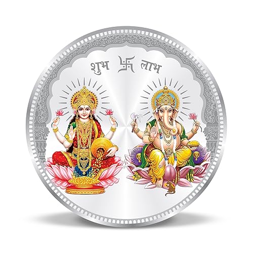 Image of ACPL Precious Moments Maa Laxmi and Ganesh Ji 999 Pure Silver Coin
