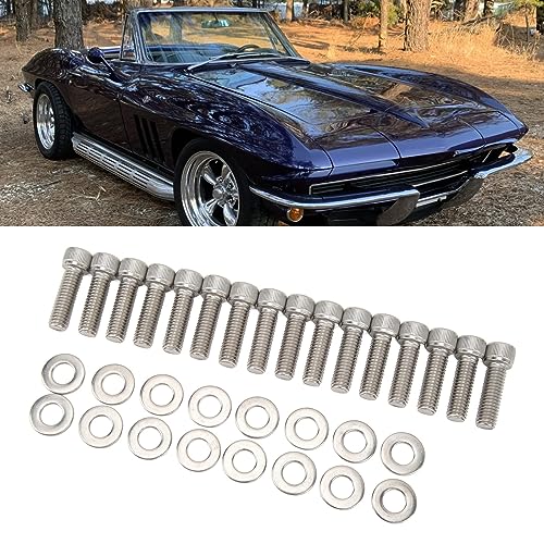 Kit de Parafusos de Cabeça de Cilindro de Aço Inoxidável de 16 Peças para MotoresBig Block BBC