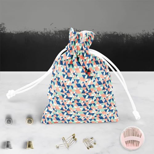 Image of ArtzFolio Colorful Triangles D1 | Pouch Wrist Potli Bag | Bag for Weddings & Casual Parties