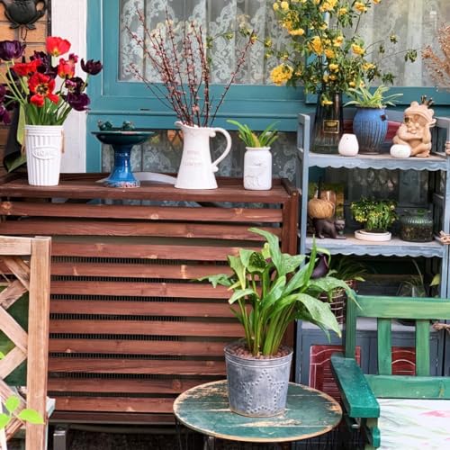 Support de fleurs en bois autoportant et brise-vue climatiseur