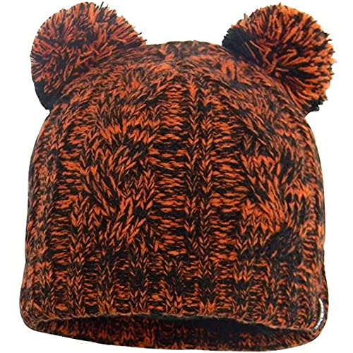 DexShell Waterproof Children's Cable Knit Twin Pompom Beanie Tangelo Red