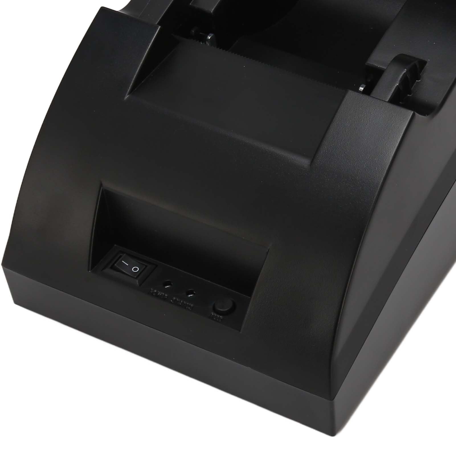 DAUZ Impresora POS, Impresora Térmica de Recibos de Estructura Compacta Impresión de Alta Velocidad de 58 Mm para Sistema POS Minorista (Enchufe de la UE)
