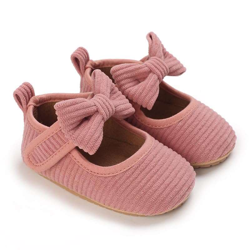 Newborn Baby Girls Dress Shoes Infant Bowknot Soft Sole Mary Jane Moccasins Baptism Christening Crib Shoes Wedding Princess Flats