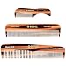 Kent Handmade Combs for Men Set of 3 - 81T, FOT and R7T - For Hair, Beard, and Mustache Care Kit, Best For Men, Pocket and Travel
