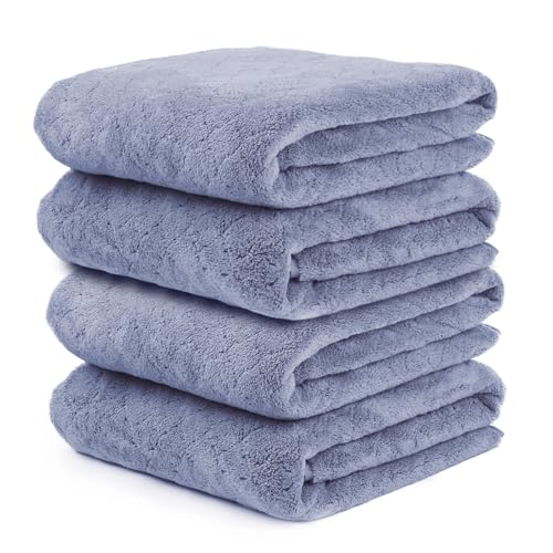 Image of JML Bath Towels, Pack of 4, 30 inchx60 inch, Large, Blue