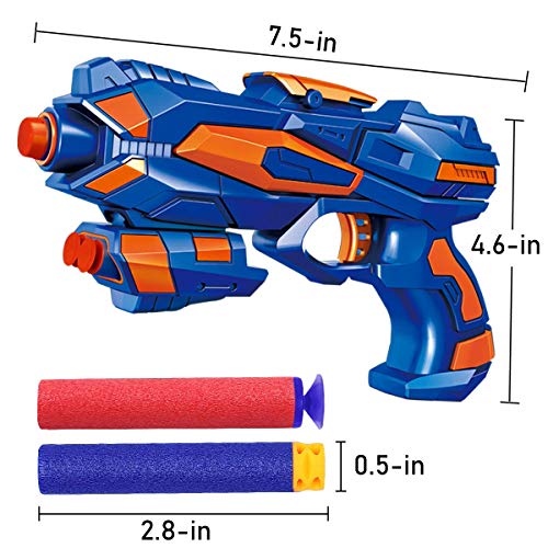 POKONBOY 4 Pack Blaster Guns Compatible with Nerf Guns Bullets, Toy Guns for Boys Girls with 80 Pack Foam Refill Darts, Hand Gun Toys for 6+ Year Old Kids Birthday Christmas - Image 4