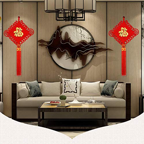 Nudo Chino con Bendición Roja y Adornos de Borlas para Pared 7