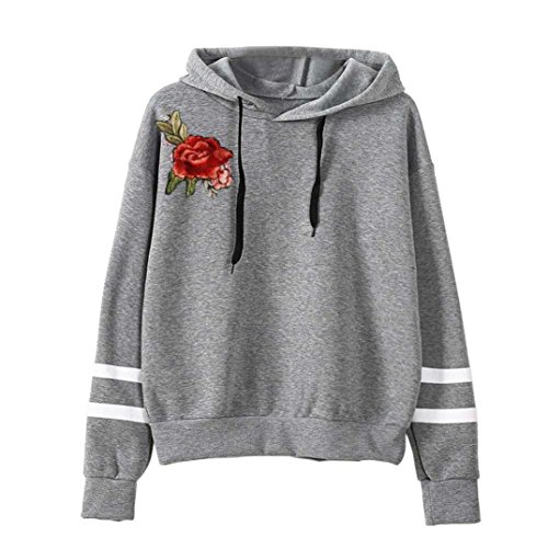 Preisvergleich Produktbild Xinan Damen Hoodie Langarm Sweatshirt Pullover Bluse (M, Grau)