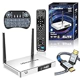 vSeeBox Elite, Newest Smart TV Box with Voice Remote Control, Backlit Mini Keyboard and 2Meters 8K HDMI Cable (4G RAM+ 128G ROM)