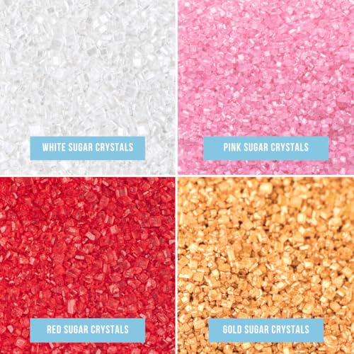 Image of Sweets Indeed Sprinkles, 4 Pack, Edible Sprinkle Mix, Perfect for Cake Decorations, Baking, Ice Cream, Cookies, Cupcake Topper (Sweetheart Sugar)