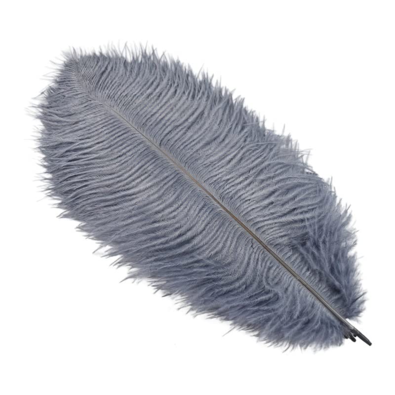 Plumes d'autruche grises pour grand vase et décoration de table de fête 10pcs