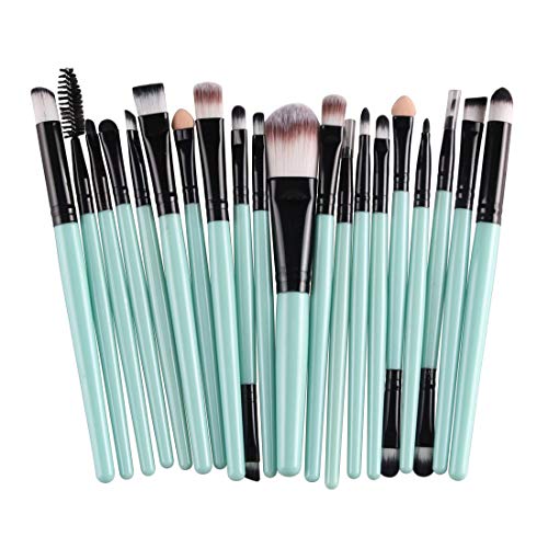 AMarkUp 20 Pcs Pro Makeup Brushes Set Powder Foundation Eyeshadow Eyeliner Lip Cosmetic Clearance Brush (Green+Black)