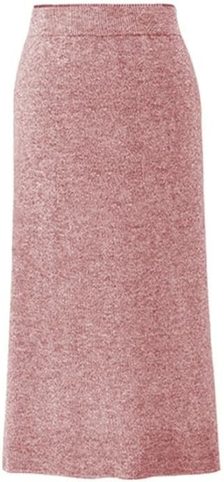 Womens Wool Blend Midi Skirt, High Waist Straight Mid Length Skirt with Side Slit - Perfect for Date, Daily & Banquet