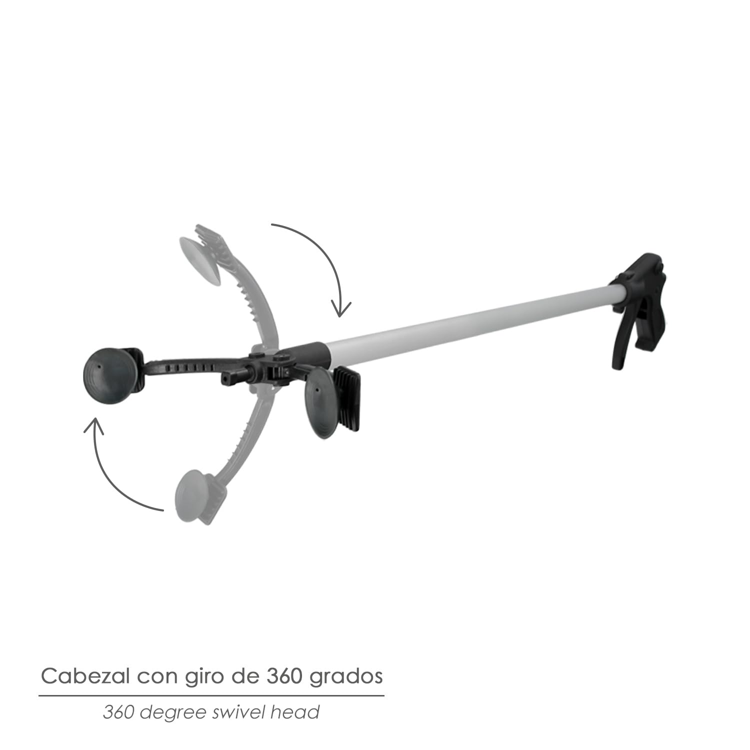 WOLFPACK LINEA PROFESIONAL Pinza Coger Objetos 88 cm De Aluminio con Ventosas y Seguro De Bloqueo