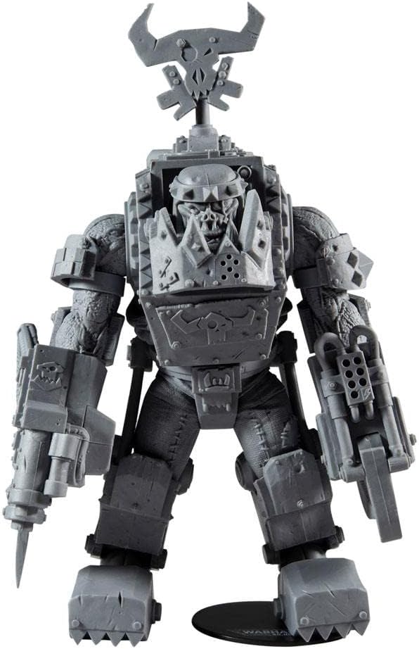McFarlane Toys, Warhammer 40000 Ork MegaNob with Shoota Mega Action Figure with 22 Moving Parts, Unpainted Collectible Warhammer Figure with Collectors Stand Base, Customise Your Figure – Ages 12+