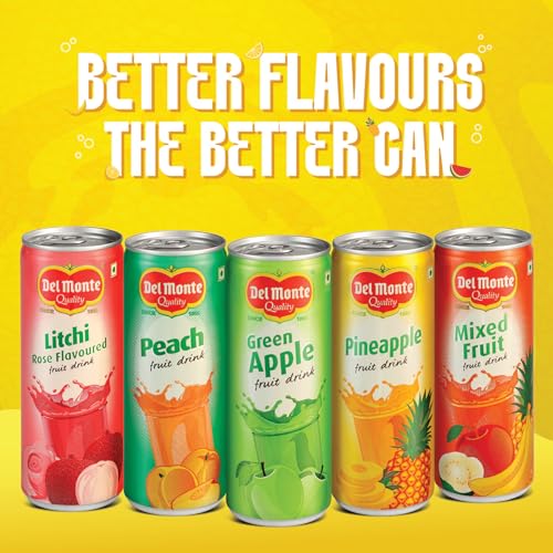 Image of Del Monte Pineapple Fruit Drink (Pack of 18) - Tropical Taste, Real Pineapple Crush, Perfect for Cocktails & Mocktail | No added Preservatives