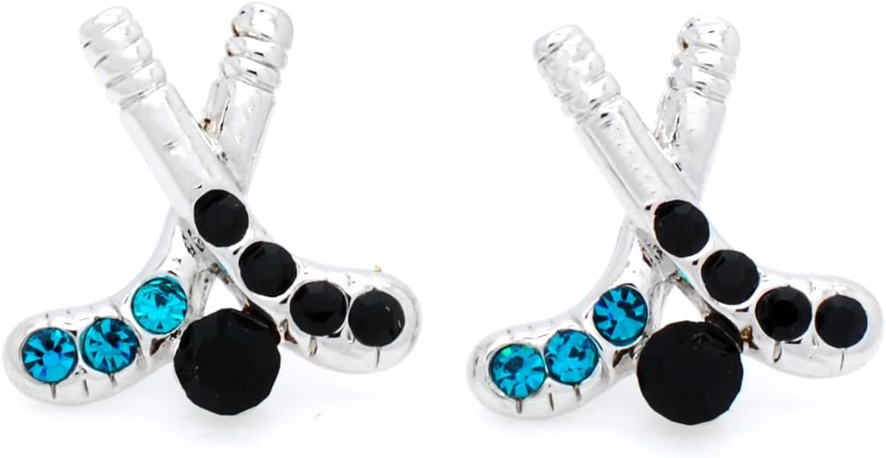 Violet Victoria & Fan Star Hockey Post Earrings with Crystals and Rhodium Plating