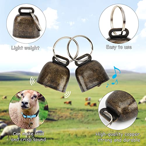 Image of 5 Pack Reflective Goat Collars with Bells, Cow Horse Sheep Grazing Copper Bells and Adjustable Nylon Collar Set Pet Anti-Lost Loud Bronze Bell for Small Farm Animal Goat Sheep Cow Accessories