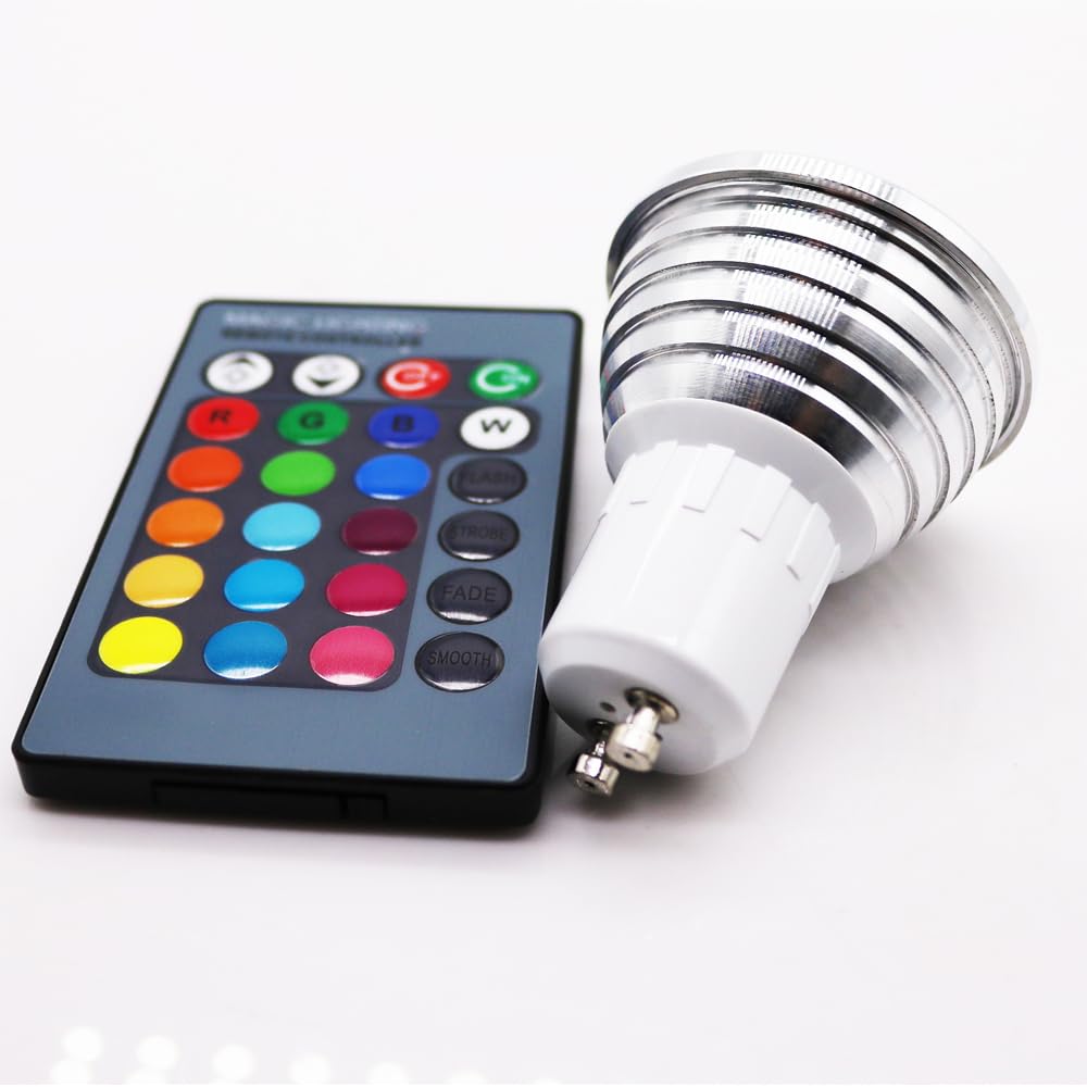Bombillas LED GU10, Bombilla Inteligente 3W Regulable Cambio de Color,Ángulo de Haz 60°,Control remoto Incluido (12 Unidad)