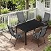 LIFERUN 5-Teiliges Gartenmöbel Set, Aluminium Balkonmöbel Set, 4pcs Verstellbare Hochlehner Klappstühle +110x70cm WPC Wetterfest Rechteckiger Terrassentisch,Essgruppe Sitzgruppe Outdoor, Schwarz