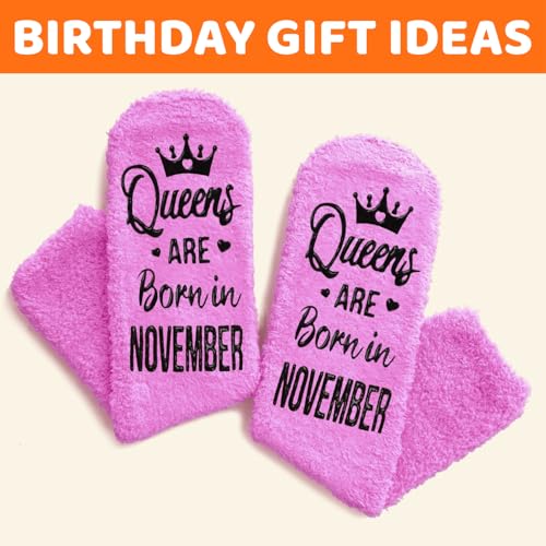 Image of HAPPYPOP Birthday Gifts Ideas for Women - January February March Birthday Socks in Pink