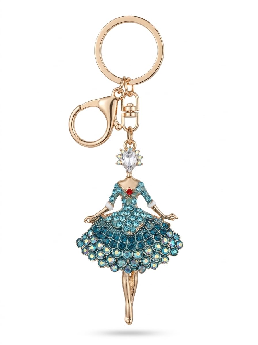 Crystal Ballet Girl Keychain – Rhinestone Dancing Girl Key Ring, Cute Bag Charm Pendant for Women & Girls, Fashion Purse Charm Accessory-picture-23