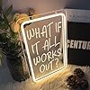 What if It All Works Out Neon Sign 3D Art Carving Design Indoor Bedroom Led Neon Signs Backdrop Flex Christmas Party Business Shop Window Wedding Living Room Birthday Gift(Warm White,USB,30×20CM) #2