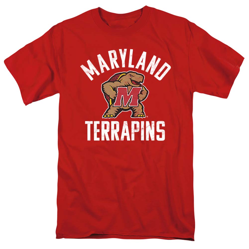 University of Maryland Official UMD Terrapin Logo Unisex Adult T Shirt, Red, XL