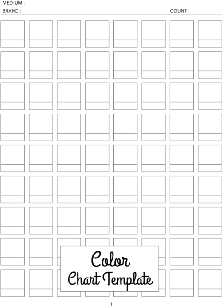 Color Chart Template: 72 Swatches per Page for Record 3600 Different Colors with Page Numbers and Table of Contents: Sharker, Tabina: 9798414803225: Amazon.com: Books