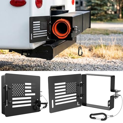 Roylvan Aluminum RV Bumper End Cap Left & Right Sides for 4-Inch Square Bumper Waterproof Design for RV Sewer Hose Storage Essential Accessories for Travel Trailer Camper - 2 Pack
