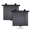 EcoNour Car Side Window Sun Shade (2 Pack) | Retractable Car Roller Sunshade for Kids | Baby Car Window Shades for UV and Sun Glare Protection | Baby Car Travel Accessories (15″x17″)